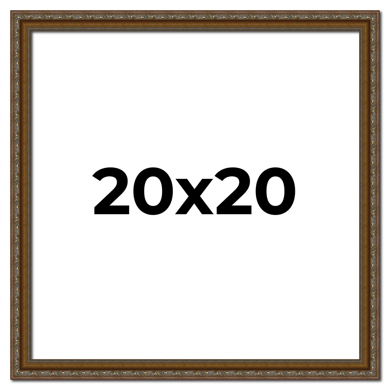 20x20 Sculpted Gold Picture Frame - UV Acrylic, Foam Board Backing, Hanging Hardware